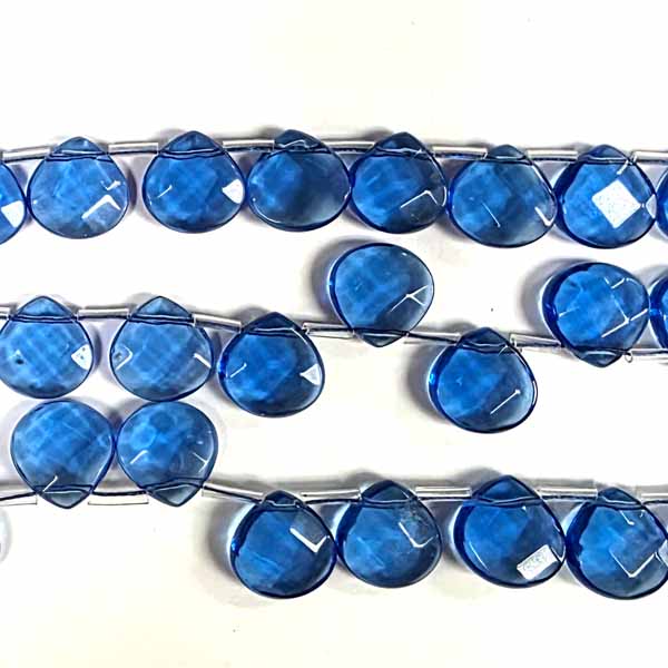 BLUE QUARTZ (GLASS) FACETED PEAR SD 16X16MM